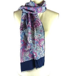 Pura Seta Silk Scarf Rolled Edges 1960's Vintage